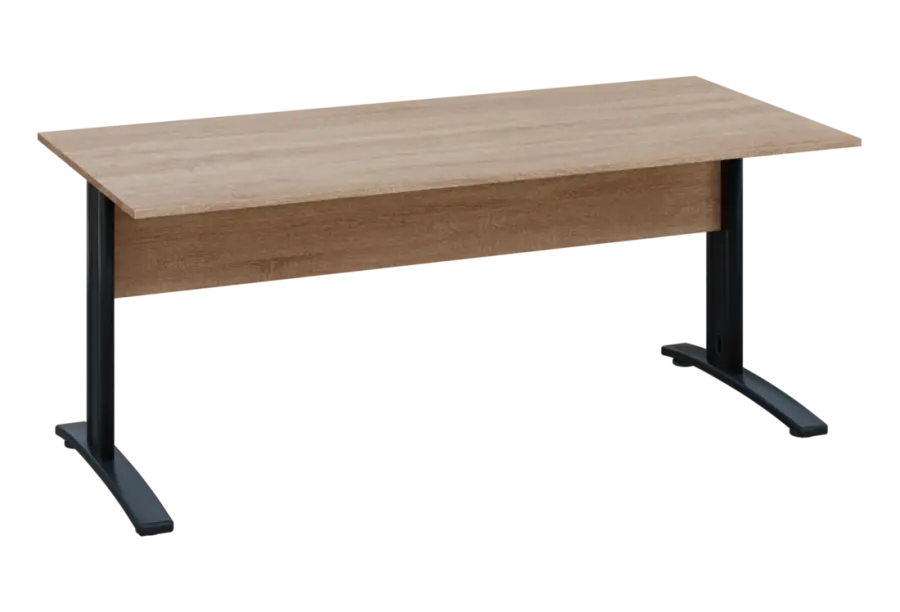 EPK 18 - 18 stůl kancelářský, kovová podnož černá, deska 18 mm, široký 1800 mm, dub bardolino